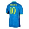 Camiseta de fútbol Brasil Rodrygo 10 Segunda Equipación 2024 - Hombre